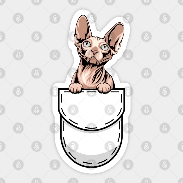 Funny Sphynx Pocket Cat Sticker by Pet My Dog